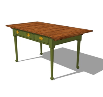 简欧书桌su模型