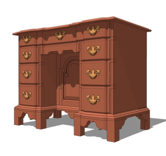 欧式书桌su模型