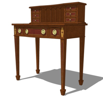 欧式书桌su模型