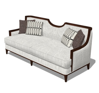 简欧多人沙发su模型