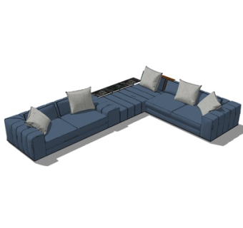 现代多人沙发su模型