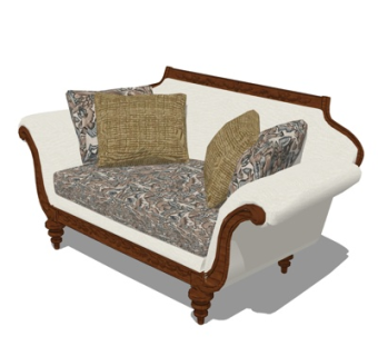 欧式双人沙发su模型