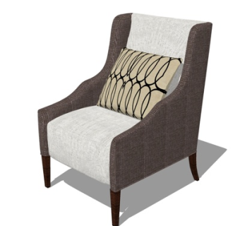 现代单人沙发su模型