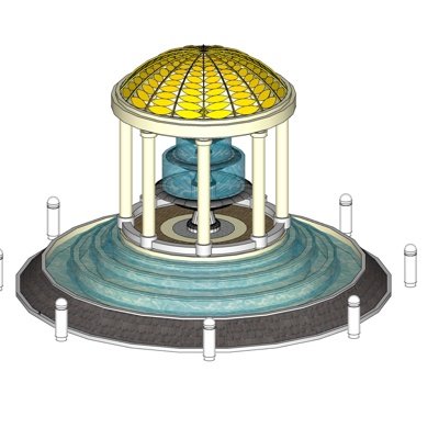 欧式喷泉su模型