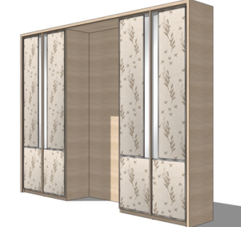 新中式衣柜su模型