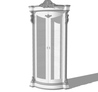 欧式石膏雕花壁龛su模型