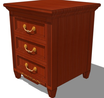 简欧床头柜su模型