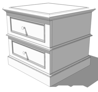 简欧床头柜su模型