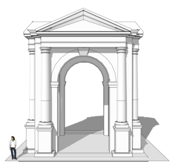 欧式门头su模型