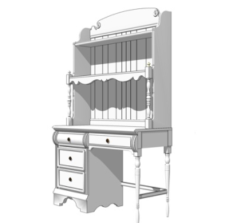 欧式书桌su模型