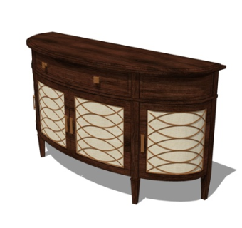 欧式边柜su模型