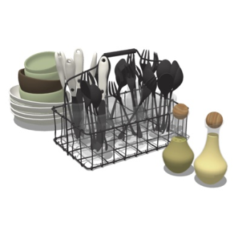 现代餐具su模型