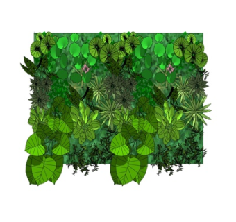 现代植物墙su模型