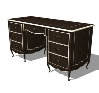 美式书桌su模型