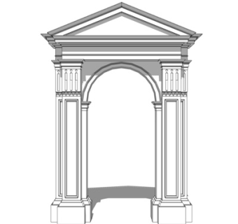 欧式门头su模型