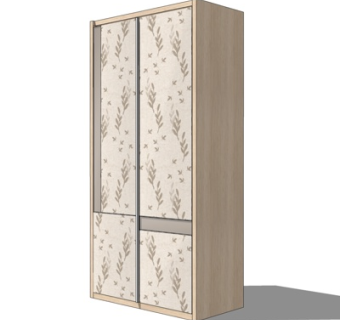 新中式衣柜su模型