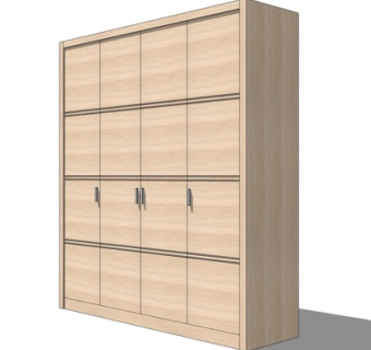 新中式衣柜su模型