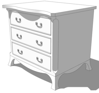 简欧床头柜su模型