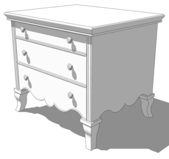 简欧床头柜su模型