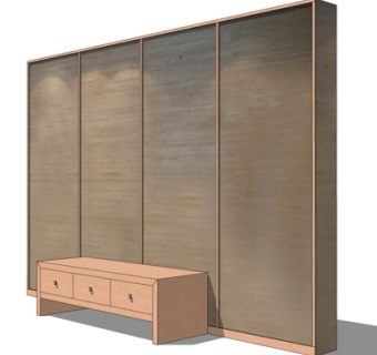 新中式电视柜su模型