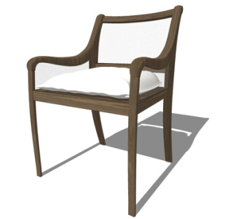 新中式休闲椅su模型