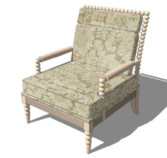 欧式单人沙发su模型