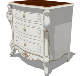 欧式床头柜su模型