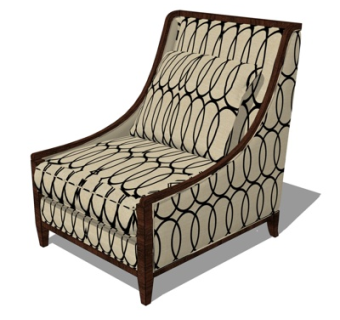 欧式单人沙发su模型