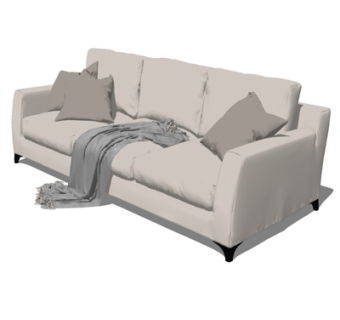 现代多人沙发su模型