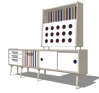 现代边柜su模型