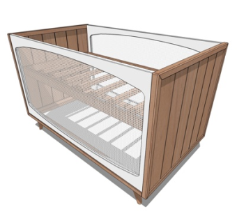 现代现代实木碗柜su模型