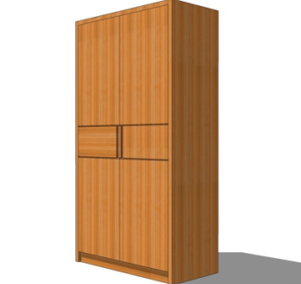 新中式衣柜su模型