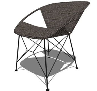 现代休闲椅su模型