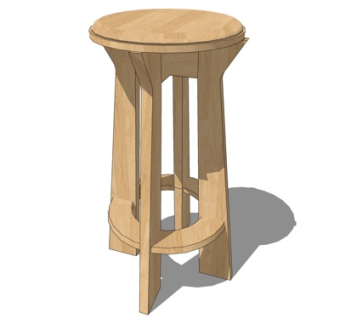 北欧凳子su模型