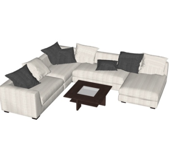 现代多人沙发su模型