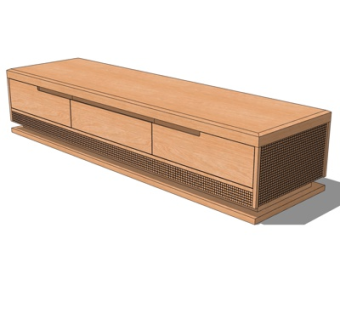 新中式电视柜su模型