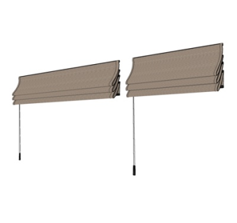 新中式卷帘su模型