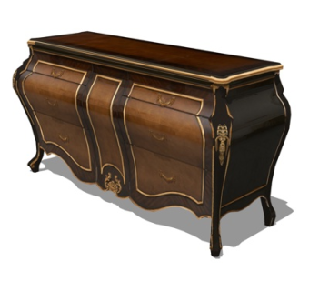 欧式端景柜su模型