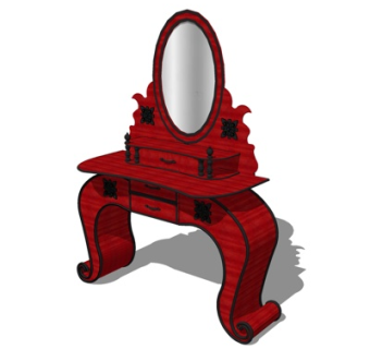 欧式化妆桌su模型