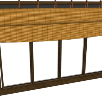 新中式卷帘su模型