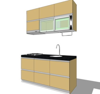 现代橱柜su模型