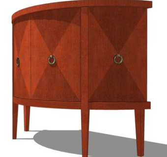 简欧边柜su模型