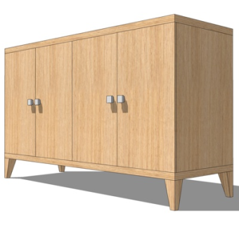 现代边柜su模型