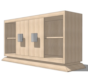 新中式边柜su模型