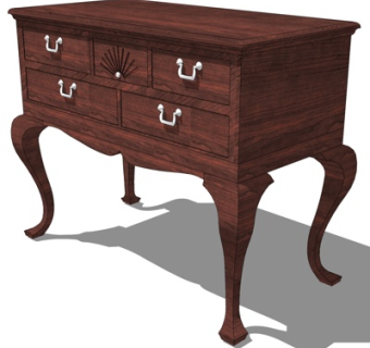 简欧边柜su模型