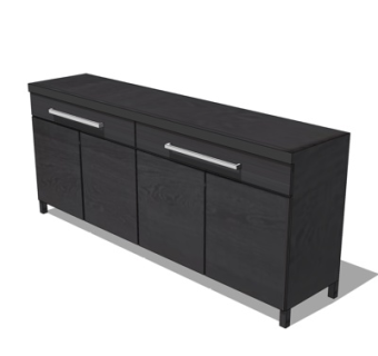 现代边柜su模型