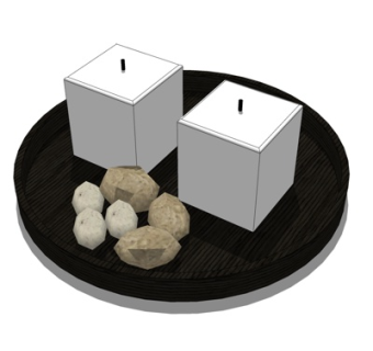 现代烛台灯su模型