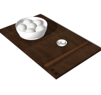 现代餐具su模型