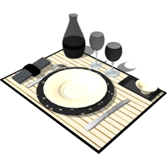 现代餐具su模型