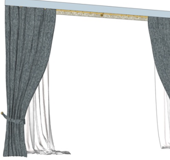 现代窗帘su模型